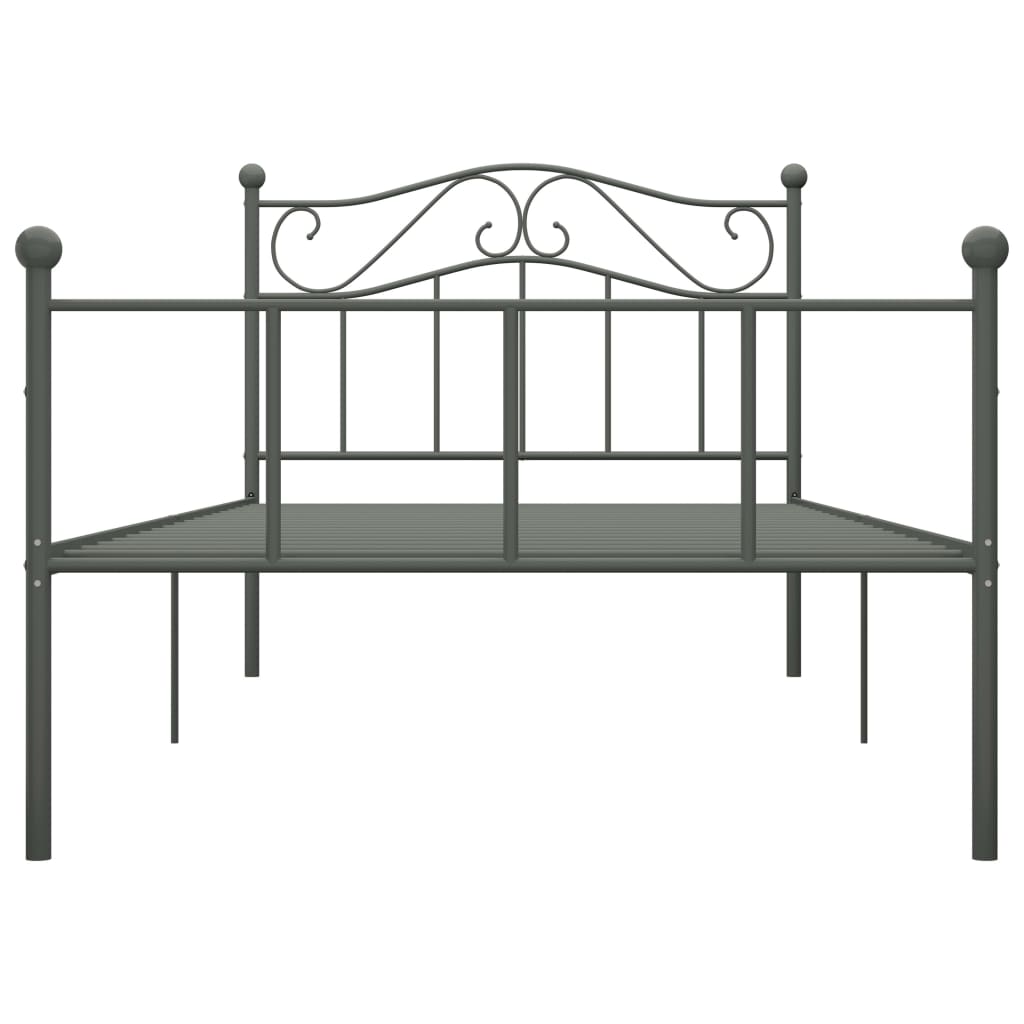 Bed Frame | Grey | Metal | Single | Durable | Bed Frame | Rectangular