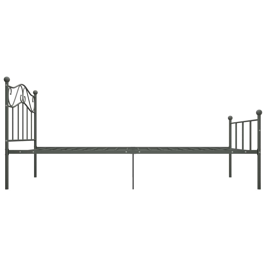 Bed Frame | Grey | Metal | Single | Durable | Bed Frame | Rectangular