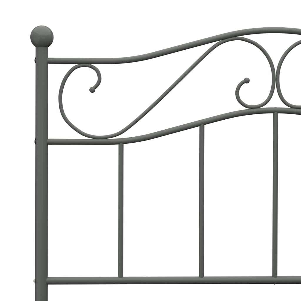 Bed Frame | Grey | Metal | Single | Durable | Bed Frame | Rectangular