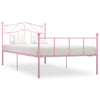 284537 vidaXL Bed Frame without Mattress Pink Metal 90x200 cm