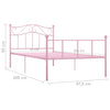 284537 vidaXL Bed Frame without Mattress Pink Metal 90x200 cm