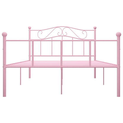 Bed Frame without Mattress Pink Metal 120x200 cm
