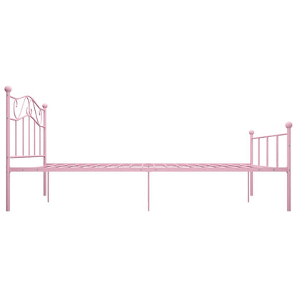Bed Frame without Mattress Pink Metal 120x200 cm