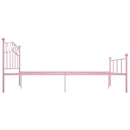 Bed Frame | Pink | Metal | Double | Sturdy | Rectangular | Traditional
