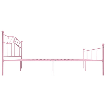 284542 vidaXL Bed Frame without Mattress Pink Metal 180x200 cm Super King