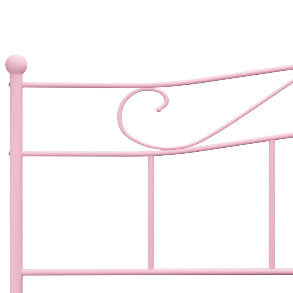 284542 vidaXL Bed Frame without Mattress Pink Metal 180x200 cm Super King