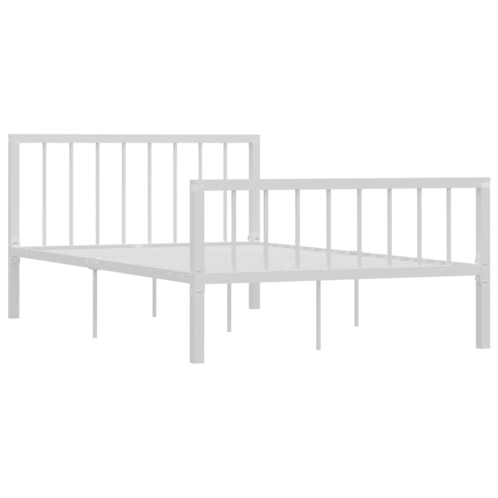 Bed Frame | White | Metal | 120 x 200 cm | Durable | Bed Frame