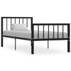 284568 vidaXL Bed Frame without Mattress Black Metal 90x200 cm