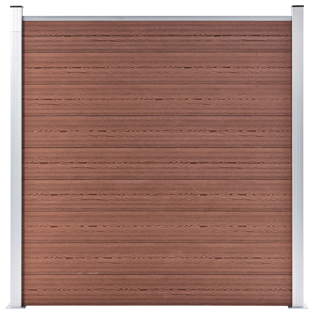 WPC Fence Set 5 Square + 1 Slanted 965x186 cm Brown