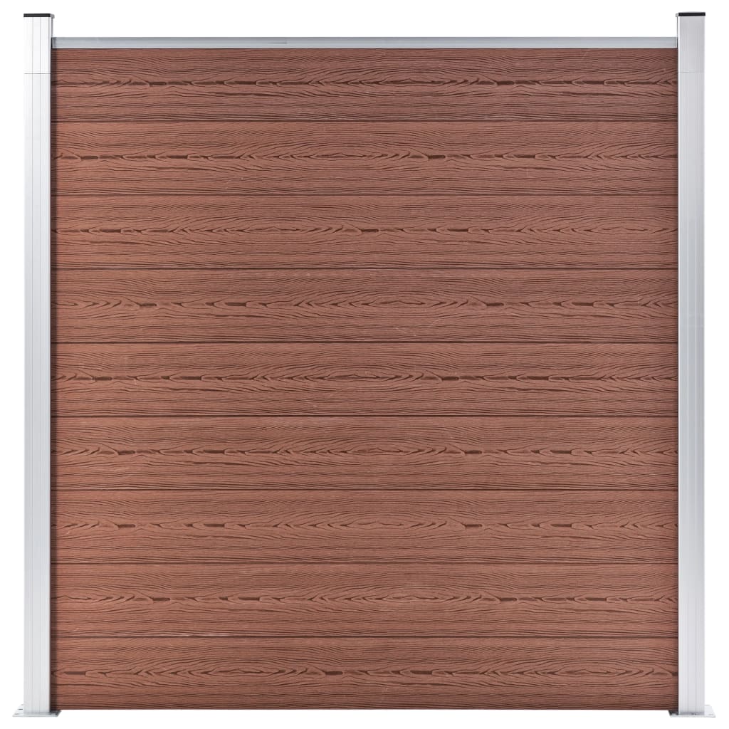 WPC Fence Set 8 Square + 1 Slanted 1484x186 cm Brown