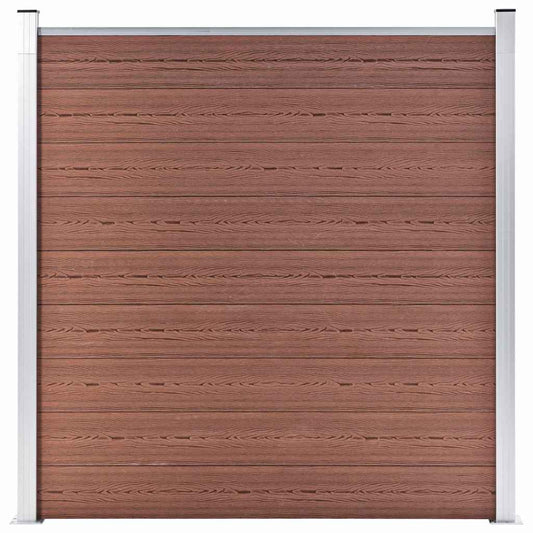 WPC Fence Set 8 Square + 1 Slanted 1484x186 cm Brown