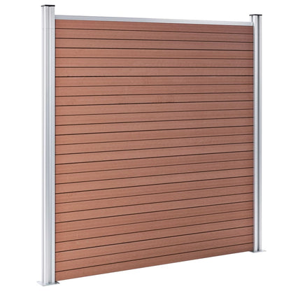 WPC Fence Set 10 Square + 1 Slanted 1830x186 cm Brown