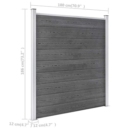 Garden Fence WPC 1218x186 cm Grey