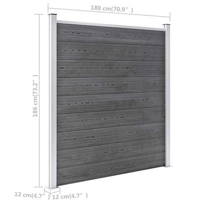Garden Fence WPC 1564x186 cm Grey