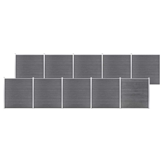 Garden Fence WPC 1737x186 cm Grey