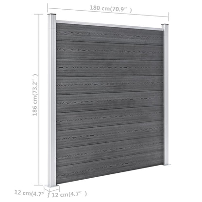 Garden Fence WPC 1737x186 cm Grey