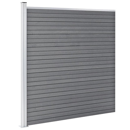 WPC Fence Set 2 Square + 1 Slanted 446x186 cm Grey