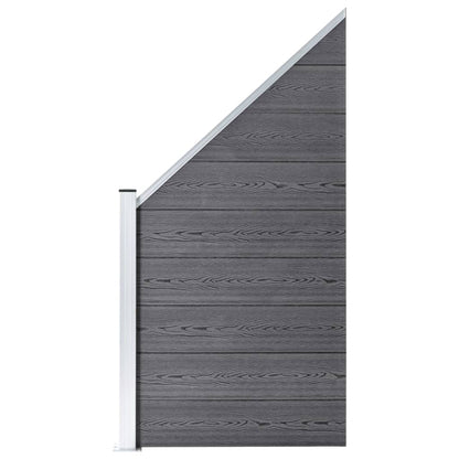 WPC Fence Set 3 Square + 1 Slanted 619x186 cm Grey