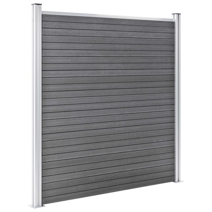 WPC Fence Set 7 Square + 1 Slanted 1311x186 cm Grey