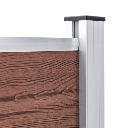 3053243 vidaXL Garden Fence WPC 353x106 cm Brown (49072+49074)