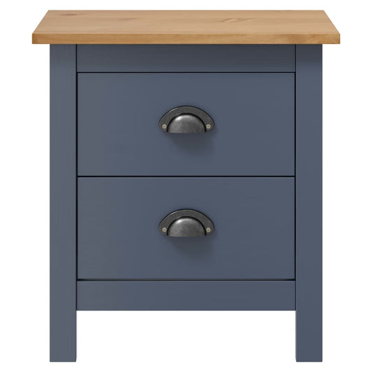 Bedside Cabinet | Grey and honey brown | Solid pine wood | Small