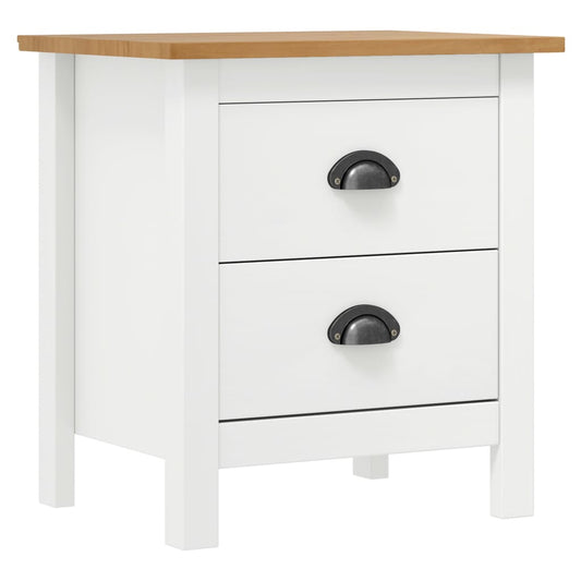 Bedside Cabinet | White and honey brown | Solid pine wood | Medium