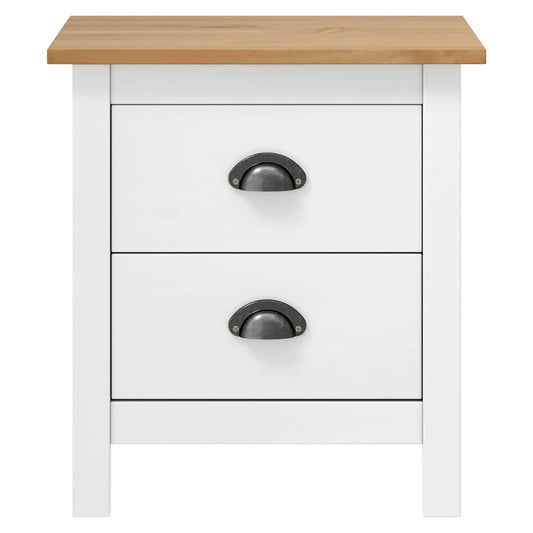 Bedside Cabinet | White and honey brown | Solid pine wood | Medium