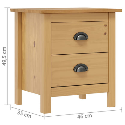 Bedside Cabinets Hill 2pcs 46x35x49.5cm Solid Pine Wood