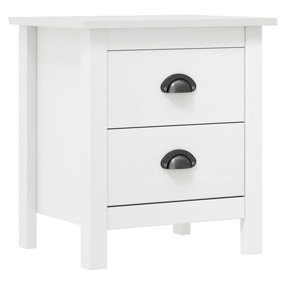 Bedside Cabinet Hill 2 pcs White 46x35x49.5 cm Solid Pine Wood