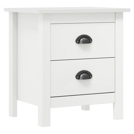 Bedside Cabinet | Set of 2 | White | Solid pine wood | Medium
