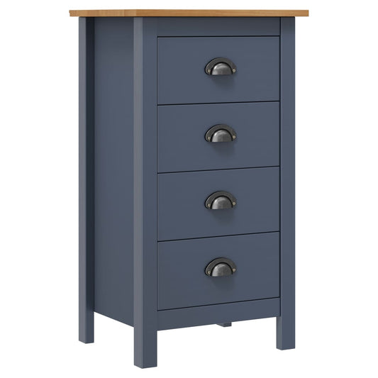 Sideboard | Grey and Honey Brown | Solid pine wood | 46 x 35 x 80 cm