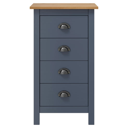 Sideboard | Grey and Honey Brown | Solid pine wood | 46 x 35 x 80 cm