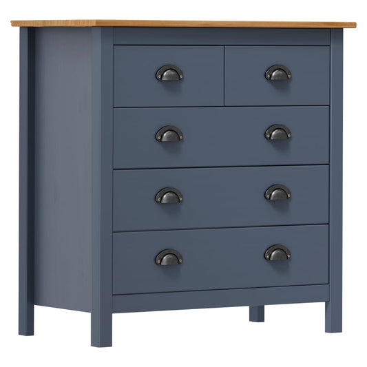 Sideboard | Grey and honey brown | Solid pine wood | Medium | Sideboard