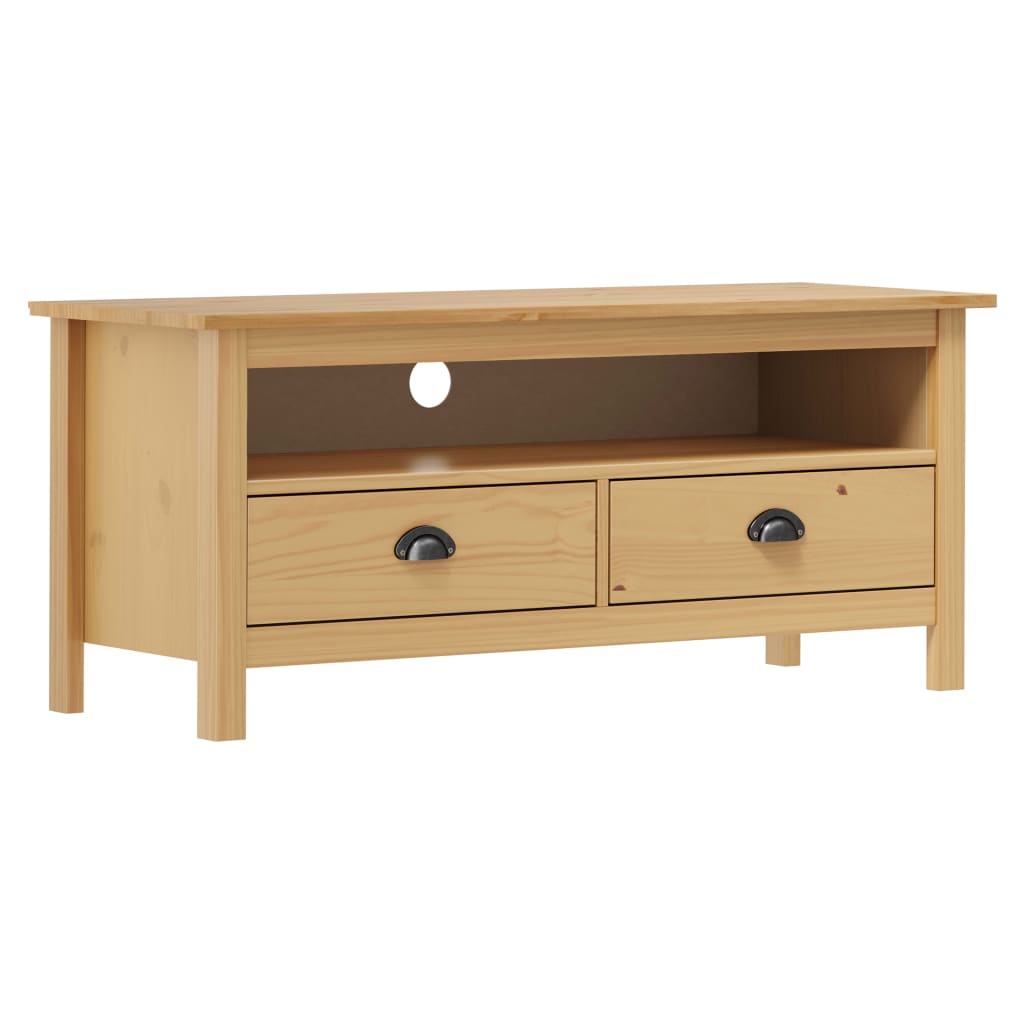 TV Cabinet Hill Honey Brown 110x40x47 cm Solid Pine Wood