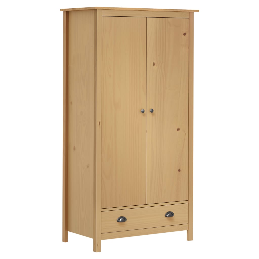 2-Door Wardrobe Hill 89x50x170 cm Solid Pine Wood