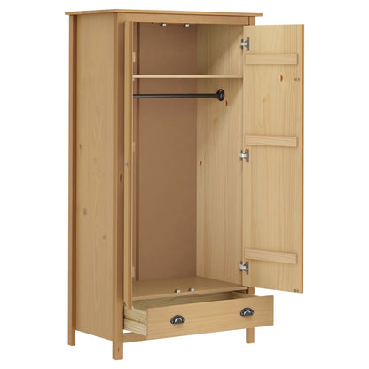 2-Door Wardrobe Hill 89x50x170 cm Solid Pine Wood