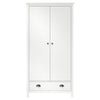 2-Door Wardrobe Hill White 89x50x170 cm Solid Pine Wood