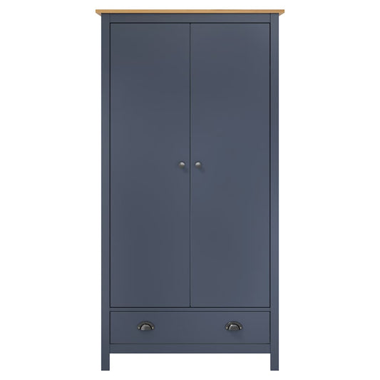 2-Door Wardrobe Hill Grey 89x50x170 cm Solid Pine Wood