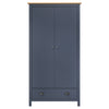 2-Door Wardrobe Hill Grey 89x50x170 cm Solid Pine Wood