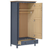 2-Door Wardrobe Hill Grey 89x50x170 cm Solid Pine Wood