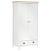 2-Door Wardrobe Hill White 89x50x170 cm Solid Pine Wood