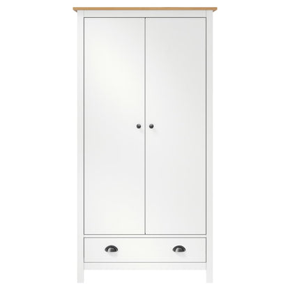 2-Door Wardrobe Hill White 89x50x170 cm Solid Pine Wood