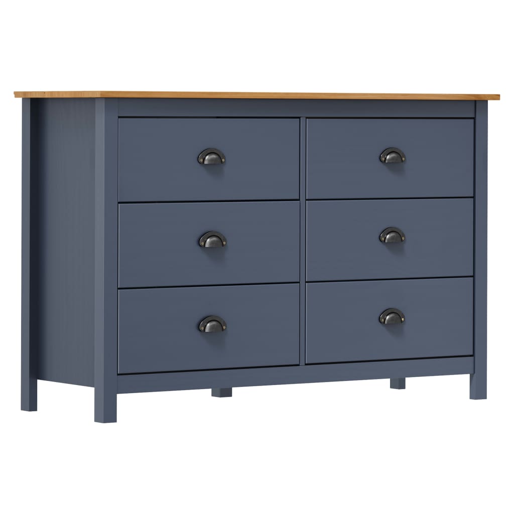 Sideboard | Grey and honey brown | Solid pine wood | Medium | Sideboard