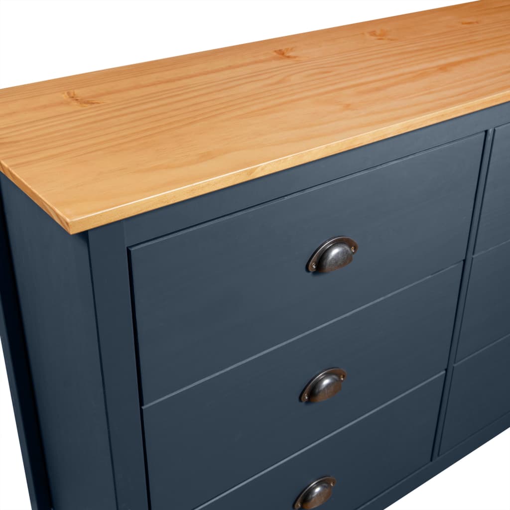Sideboard | Grey and honey brown | Solid pine wood | Medium | Sideboard