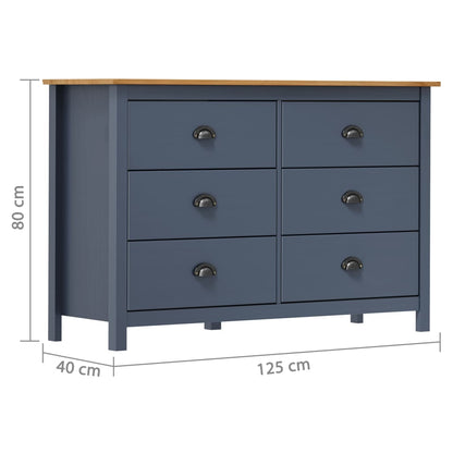 Sideboard | Grey and honey brown | Solid pine wood | Medium | Sideboard