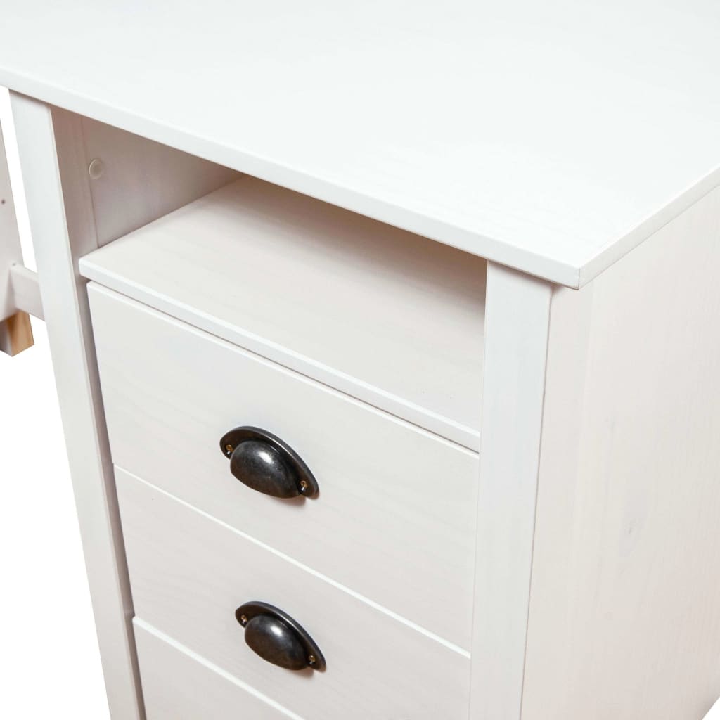 Desk Hill with 3 Drawers 120x50x74 cm Solid Pine Wood