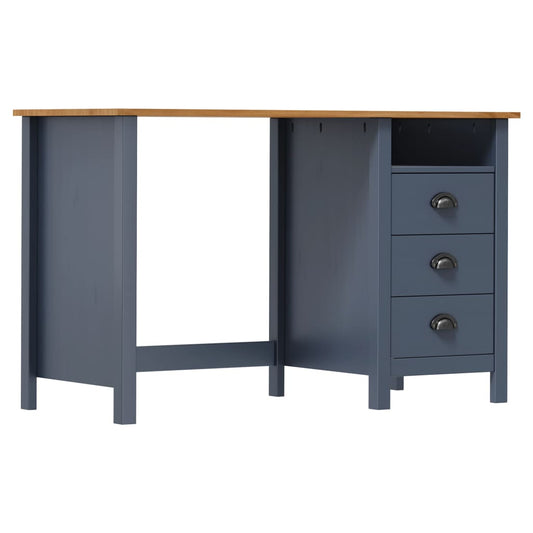 Desk | Grey and honey brown | Solid pine wood | 120x50x74 cm | Desk