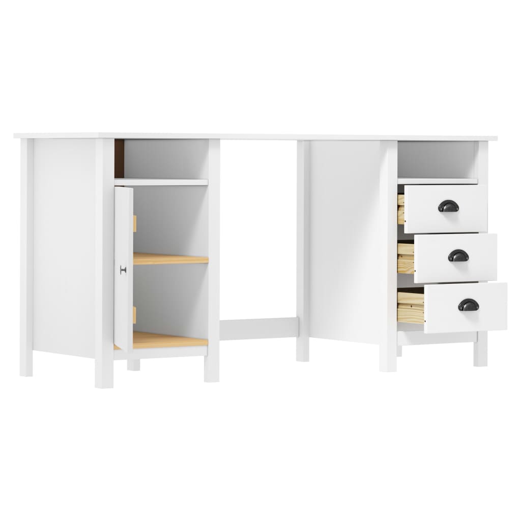 Desk Hill White 150x50x74 cm Solid Pine Wood