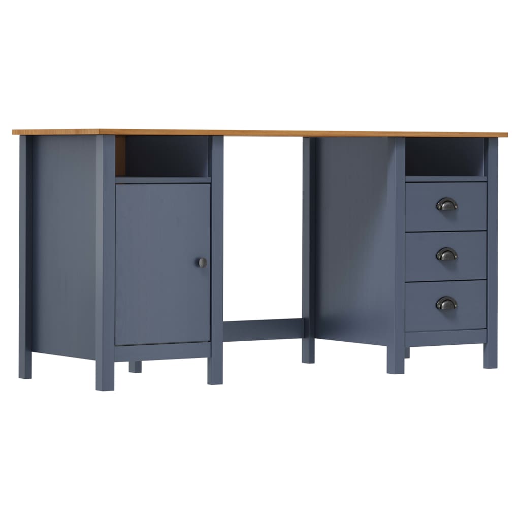Desk Hill Grey 150x50x74 cm Solid Pine Wood