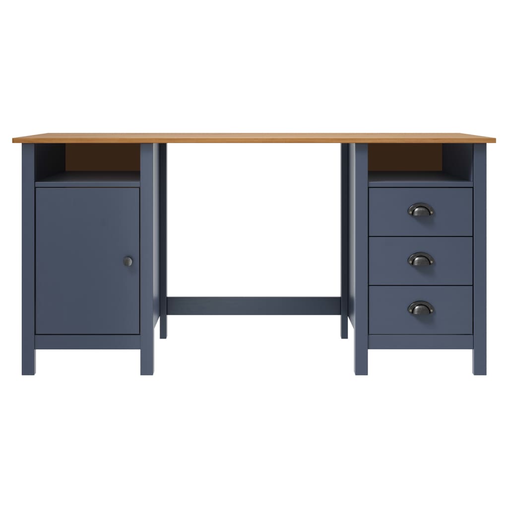 Desk Hill Grey 150x50x74 cm Solid Pine Wood